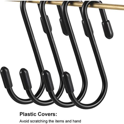 Black S Shaped Hooks Hanging Heavy Duty S Hooks Hanger For Kitchen Bathroom Bedroom Office Pan Coat Bag Plants