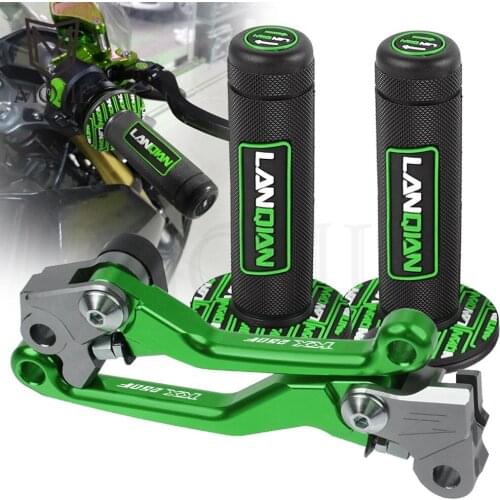 For KAWASAKI KX250F KX 250F KX 250 F 2013-2018 2014 CNC Pivot Brake Clutch Levers Dirt Bike Handle Hand Grip Handlebar Motocross