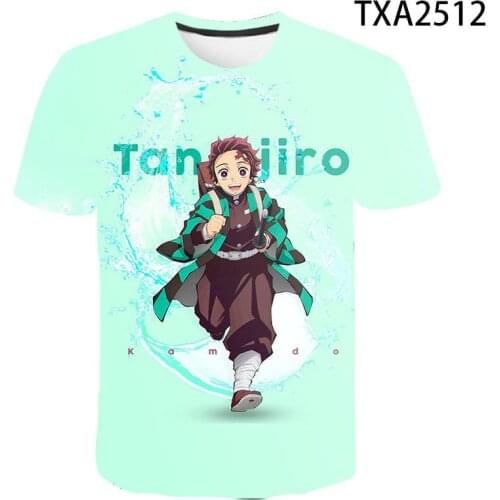Animes Demon Slayer Kimetsu No Yaiba T Shirt Men Women Children 3D Print Short Sleeve Sweatshirt Harajuku Style Streetwear Tops