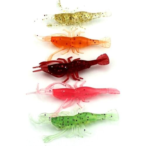 Artificial Lure 5pcs/lot 8cm/3.6g Fishing Shrimp Swimbaits Soft Lure Fly Fishing Bait Fishing Lure Pesca