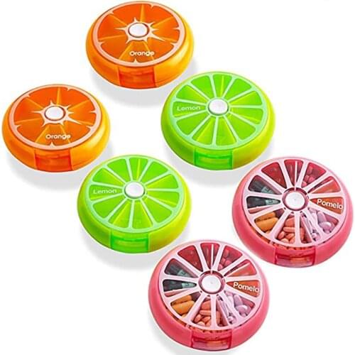 Weekly Rotating Pill Box 7 Days Pill Container Tablet Storage Pill Box Case Splitter Pill Organizer Medicine 7 Day Pill case