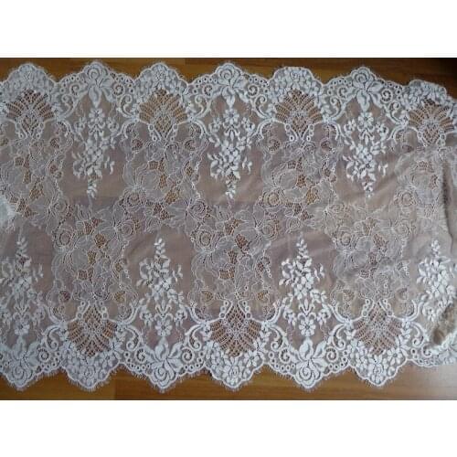 New Arrival Chantilly Floral Bridal Lace Trim French Eyelash Wedding Lace Trim French Lace Trim Good Quality