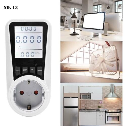 New 250V Monitor Digital AC Power Meter Smart Billing Socket LCD Energy Meter Monitor Socket Power Voltage UK/US/FR/AU/BR Plug