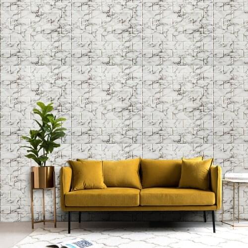 Wallpapers 3D Marble PE Foam Panel Waterproof for Kitchen Living Room Shower Room Wall Decor Self-adhesive Wall Stickers
