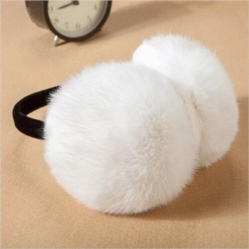 Autumn and winter thermal women real rabbit fur earmuffs Korean lovely ear warm earflap ear muff christmas gifts