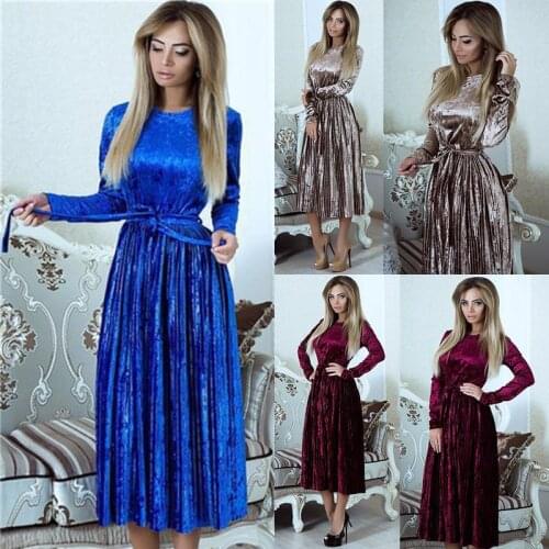 Dress women vestidos robe vintage winter long femme clothes roupa feminina plus size a-line o-neck dress