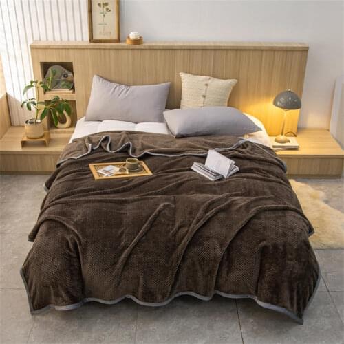 Plaid on the Beds Plain Dyed Queen Size Quality Blankets for Children Mantas De Cama Decorativa Coffee Color King Size Bedspread