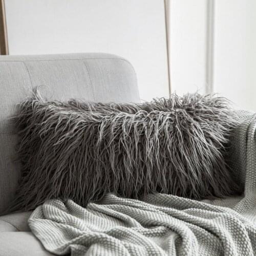Plush Pillowcase Long Hair Pillows Cover Nordic Sofa Cushion Living Room Pillow Without Core Warm Cushion Cover Home Supplies