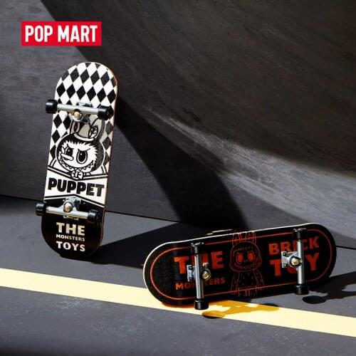POP MART The Monsters Toys Series Finger Skateboard blind box Collectible Cute Kawaii Figure Gift Kid Toy Free Shipping