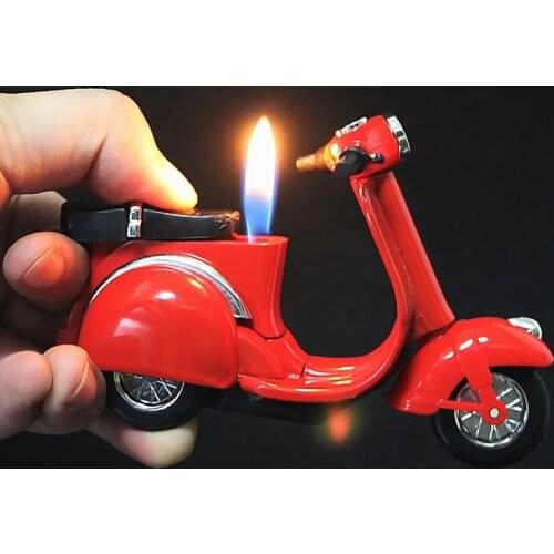 Mini Portable Compact Personalized Gas Inflatable Lighter Creative Motorcycle Model Lady Lighter Smoking Tool Collection