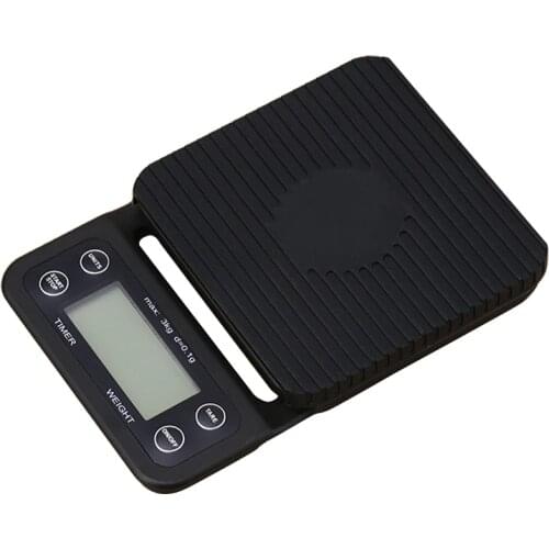Portable Electronic Scale with Timer 3kg/5kg x0.1g LCD Digital Kitchen Coffee Scales Weighing tool libra Precision Jewelry Scale