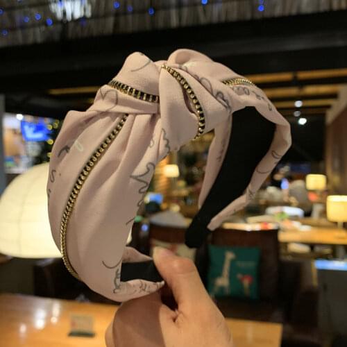 Top Knot Women Hairband Letter Wide Headband Fabric Bezel Turban Girls Headwear Fashion Ladies Hair Accessories