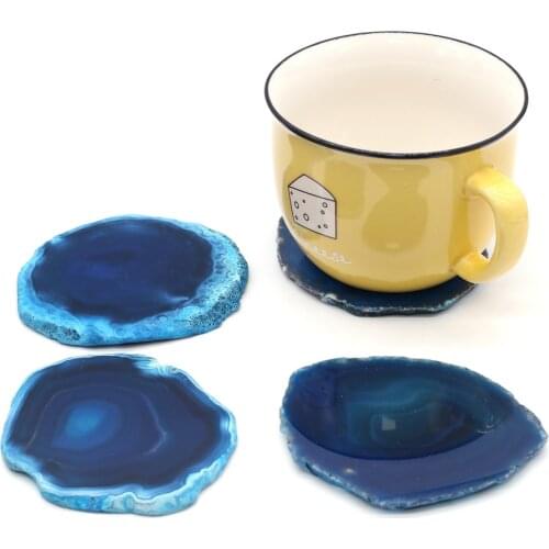 Natural Stone Spacers Exquisite Dark Blue Agates Slice For Coaster Nail Palette Jewelry Display Utensils Accessory