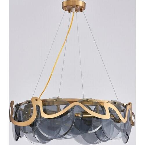 Postmodern American-style Hong Kong-style living room art chandelier light luxury simple glass dining room bedroom study lamp