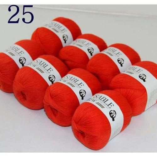 Sale Super Soft 8X50g Pure Sable Cashmere Wrap Shawls Hand Knit Wool Crochet Yarn Coral 243-25-8