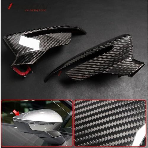 Dry Carbon Fiber Side Wing Rearview Mirror Cap Case Shell Cover Trim For SEAT Leon III Mk3 5F 13-19 Ibiza KJ Mk5 V Arona 17-19