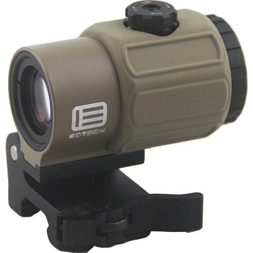 Tactical G43 3x Magnifier Scope Sight with Switch to Side STS QD Mount Fit for 20mm rail Rifle Gun Dark Earth