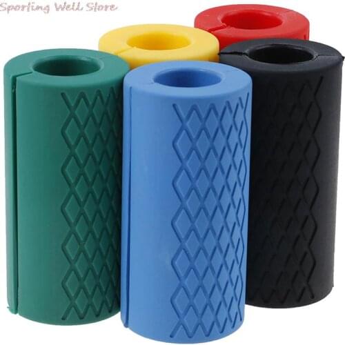 Thick Dumbbell Fat Grip Barbell Grips Bar Handle Pull Up Weightlifting Support Silicon Anti-slip Protect Pad For Body Building