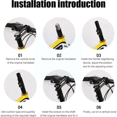 BIke Handlebar Fork Stem Riser Rise Up Extender Extension Bicycle 115/180/210mm Durable Up Heads MTB Part Adaptor Black C8X5