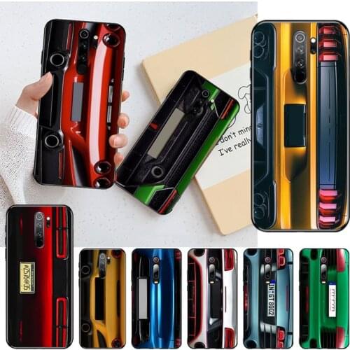 CUTEWANAN Sports Car rear license plate TPU black Phone Case Cover Hull for Redmi Note 9 8 8A 8T 7 6 6A 5 5A 4 4X 4A Go Pro