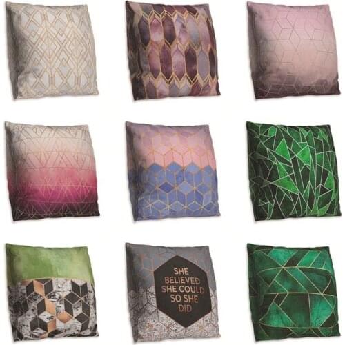 1 Pcs Geometric Pattern Print Pillow Case Polyester Home Fashion Waist Soft Room Sleeping Pillowcase 45*45cm