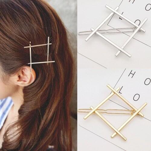 1 PC New Fashion Women Girls Hairpins Girls Geometry Cute Hair Clip Delicate Hair Pin Hair Decorations Jewelry Accessories