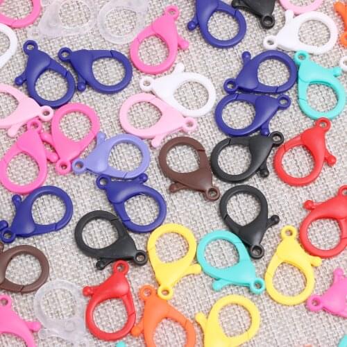 10pcs Multicolor Lobster Claw Clasps Hard Plastic Lobster Clasp Hooks Clips For Diy Crafts Key Chain Jewellery Accessories 35 Mm