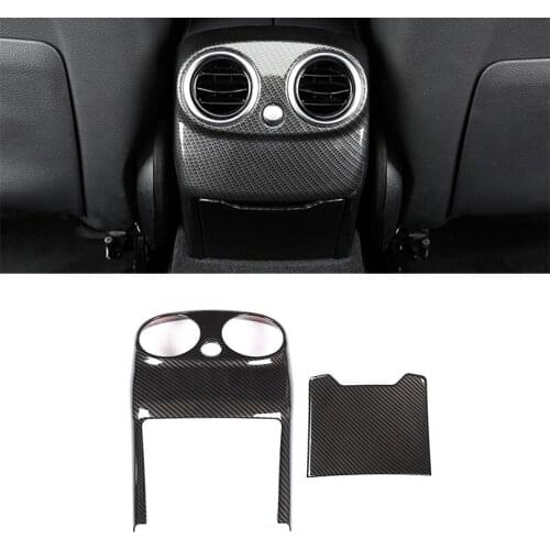 2pcs Carbon Fiber ABS Rear Air Conditioning Vent Cover Trim For Mercedes Benz C Class W205 2015-2018