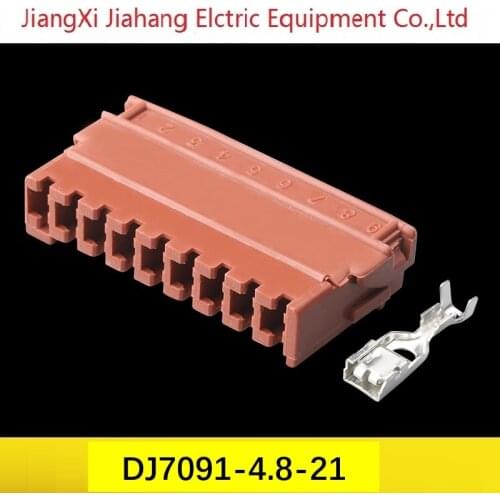 Freeshipping 200sets DJ7091-4.8-21 9Pin AMP Car Electrical Wire Connectors for VW,BMW,Audi,Toyota,NISSAN