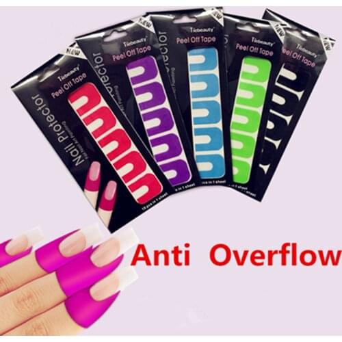 5 Color Nail Salon Manicure Anti Overflow Stick Armor Type U Oil Spill Sticker Anti Overflow Glue Art Tools Accessoires