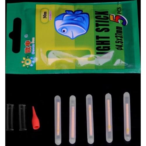 5Pcs 4.5*37mm/3.0*25mm Fishing Float Fluorescent Lightstick Light Night Float Rod Lights Dark Glow Stick Useful Fishing/Party