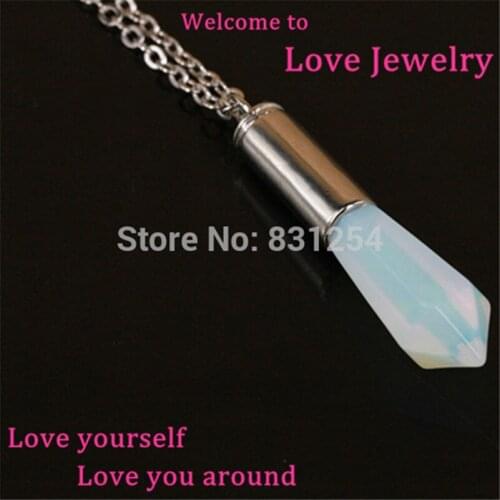 9 Chakra Natural Stone Opal Pink Quartz Pendant Necklaces Women Men Valentine Stone Pendants Necklace