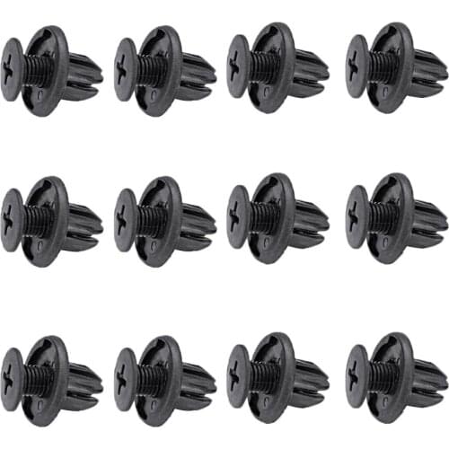 Brand New Durable 12Pcs Rivets Clips Expanding Screw Plastic
