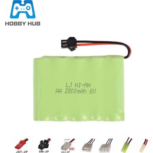 6v 700mAh 1800mAh 2800mAh AA NI-MH battery For Electric Toys RC car boat truck parts ni-mh 6v Rechargeable Battery Pack pack