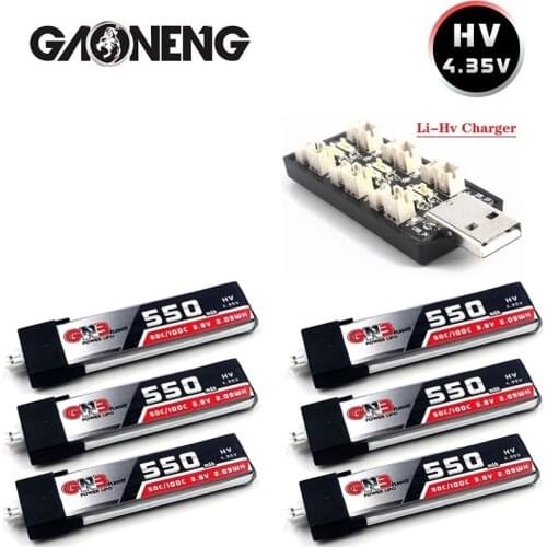 MAX 100C GNB 1S HV 3.8v 550mAh 50C 4.35V Lipo Battery And Charger For RC FPV Racing Drone Spare Parts Accessories VS 250mah 3.7V