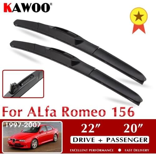 KAWOO Car Front Windscreen Wiper Blade for Alfa Romeo 156 22"+20" Year From 1997 To 2007 Fit U Hook Arm Auto Accessories Styling