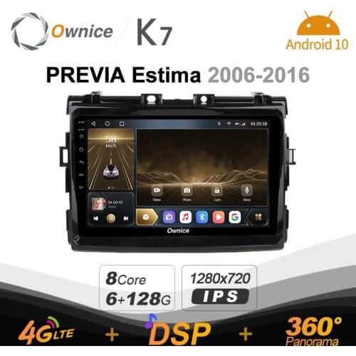 Ownice 6G+128G Android 10.0 Car Radio For Toyota Privia estima 2006 - 2016 Multimedia Audio 4G LTE GPS Navi 360 BT 5.0 Carplay