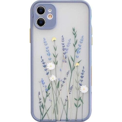 Ownest Compatible For IPhone 11 Case For Clear Flowers Pattern Frosted PC Back 3D Floral Girls Woman And Soft TPU Bumper