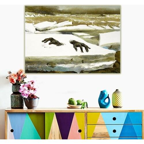 Citon Andrew Wyeth《Breakup,1994》Canvas Oil Painting Artwork Poster Picture Wall Decor Background Home indoor Decoration