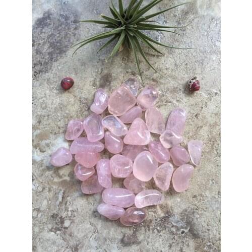 Rose Quartz Tumbled Stones - "AAA" Grade Natural Rose Quartz Crystals Super Transparent & Deep Pink Color - Tumbled Love Stone