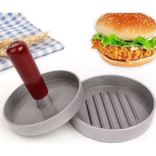 Creative Round Hamburger Press Aluminum Alloy Hamburger Meat Beef Grill Burger Press Patty Maker Mold Easy Unique Kitchen Tool