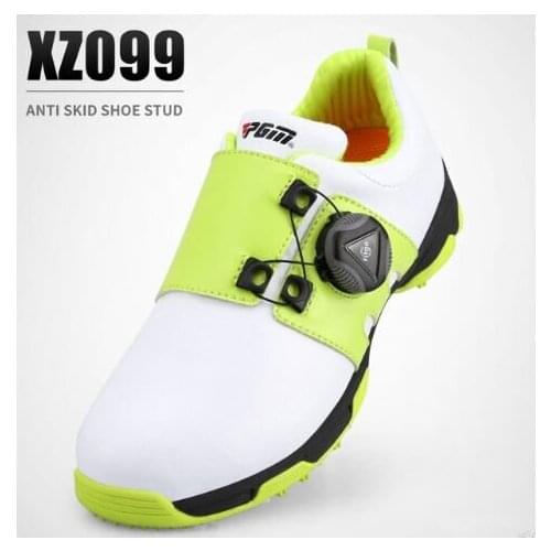 New 2019 PGM Sneakers Golf Kids Shoes Waterproof sports pgm Ball Shoes Shoelaces Anti-slip Studs Upgraded rotating laces