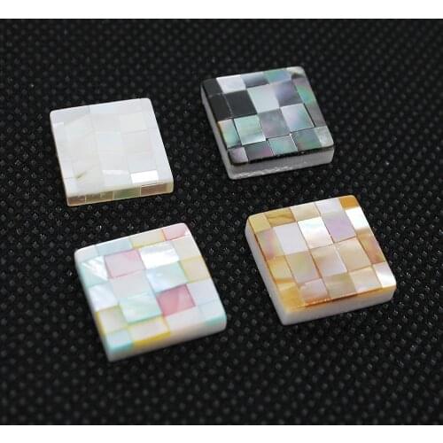 Square-Shape Natural Shell Cabochon Beautiful Colors Fashion Natural Shape For Handmade Jewelry DIY Pendant Size 14*3mm