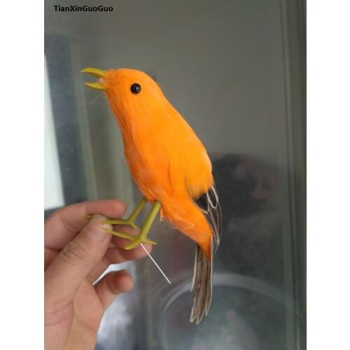 About 20cm simulation bird orange feathers bird model handicraft home garden Decoration Photography props h0917