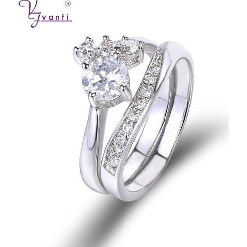 Men and womens wedding rings fashionable new zircon European white colour American style for gift