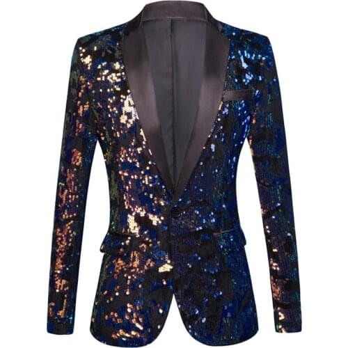 Men Shawl Lapel Blazer Designs Plus Sequins Suit Jacket DJ Club Stage Singer Clothes Nightclub Blazer Wedding Party Suit Jacket