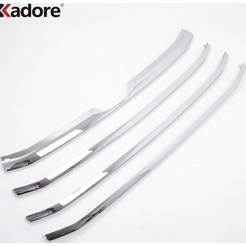 Front Center Grille Grills Cover Trim For Toyota Highlander 2014 2015 ABS Chrome Head Racing Around Strip Car Accessories 4PCS