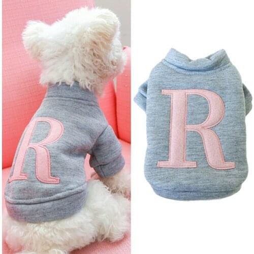 Letter Printed Pet Clothes Warm Fleece Dog Clothes Pullover For Dogs Hoodies Small Pet Clothing Cute Sweatshirt Winter Costumes