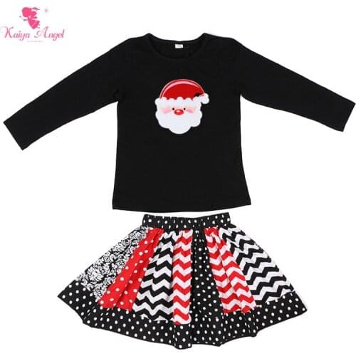 Kaiya Angel Factory Wholesale Hot Christmas Santa Claus Children Kids Clothes Set Toddler Girl Fall WinterSuit Factory wholesale
