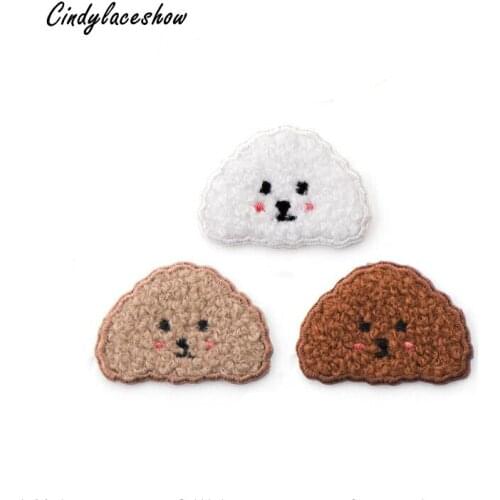 2PC poodle Dog Animals Embroidery Patches Iron on Clothes Cartoon Patchwork For Baby Kids Bags Hat Dress Clothes DIY Accessories